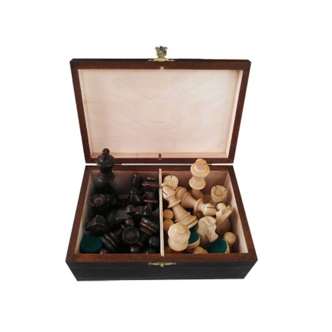 Дървени фигури за шах стаунтон 6 в дървена кутия