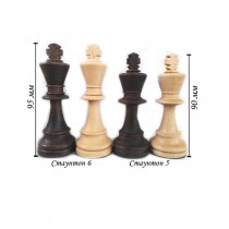 Дървени фигури за шах стаунтон 6 в дървена кутия