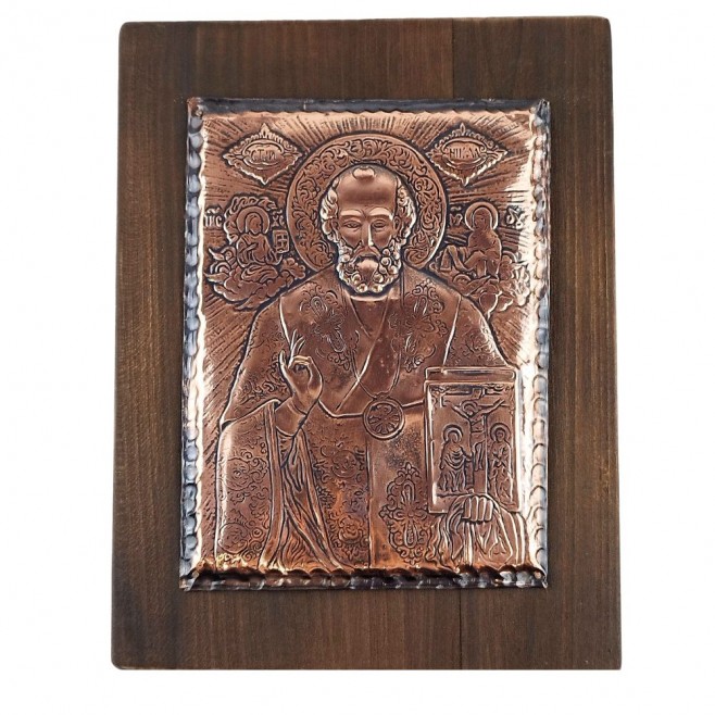 Copper Icon Saint Nicholas