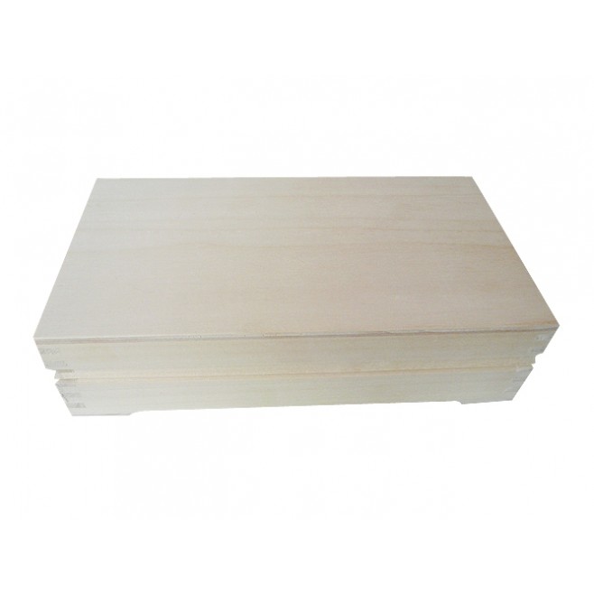 Base box made of wood on a white linden blank