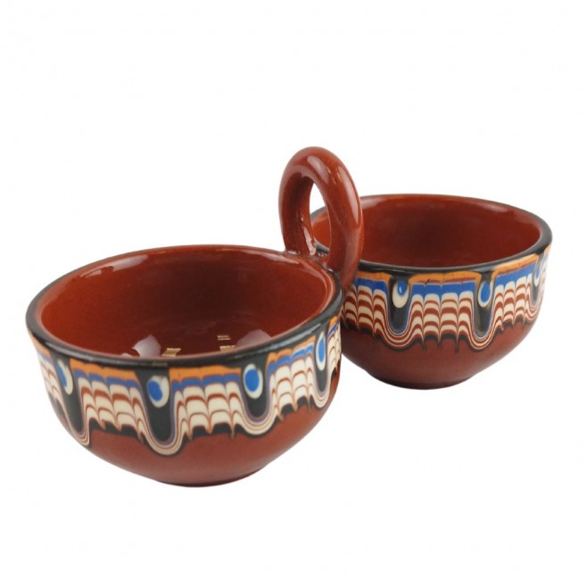 Double ceramic salt shaker - Troyan Pottery