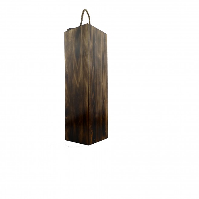 Wine box with woodcarving, smoky effect
