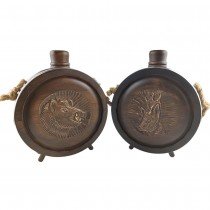 Woodcarved Vessel - Baklitsa, for a master hunter with a glass container 500 ml