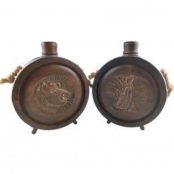 Woodcarved Vessel - Baklitsa, for a master hunter with a glass container 500 ml