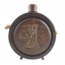 Woodcarved Vessel - Baklitsa, for a master hunter with a glass container 500 ml