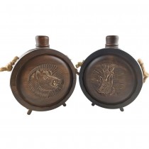 Woodcarved Vessel - Baklitsa, for a master hunter with a glass container 500 ml