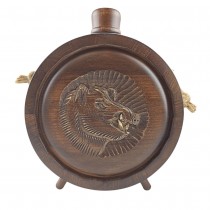 Woodcarved Vessel - Baklitsa, for a master hunter with a glass container 500 ml