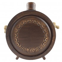 Woodcarved Vessel - Baklitsa, for a master hunter with a glass container 500 ml