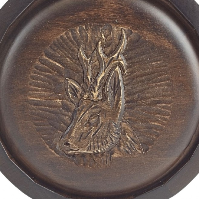 Woodcarved Vessel - Baklitsa, for a master hunter with a glass container 500 ml