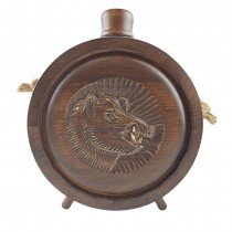 Woodcarved Vessel - Baklitsa, for a master hunter with a glass container 500 ml