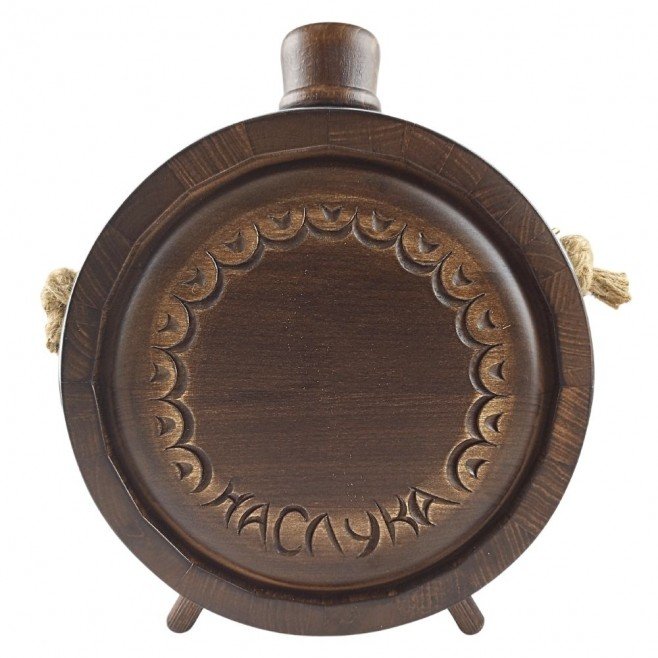 Woodcarved Vessel - Baklitsa, for a master hunter with a glass container 500 ml