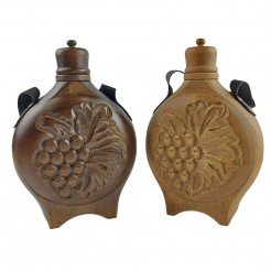 Godmothers vessel (Baklitsa) with woodcarving for brandy (rakya)