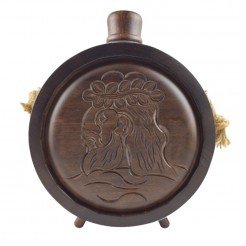 Woodcarved Vessel Baklitsa Dionysus, with a glass container 500 ml