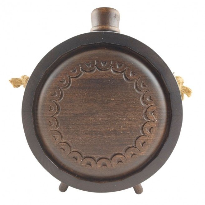 Wood-carved vessel Balkitsa with a glass container 500 ml