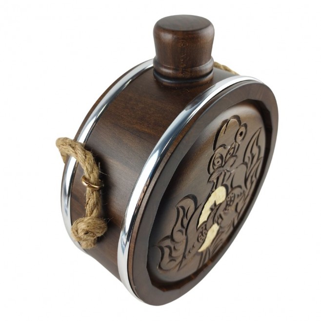 Woodcarved Vessel - Baklitsa, Piper with glass container 500 ml