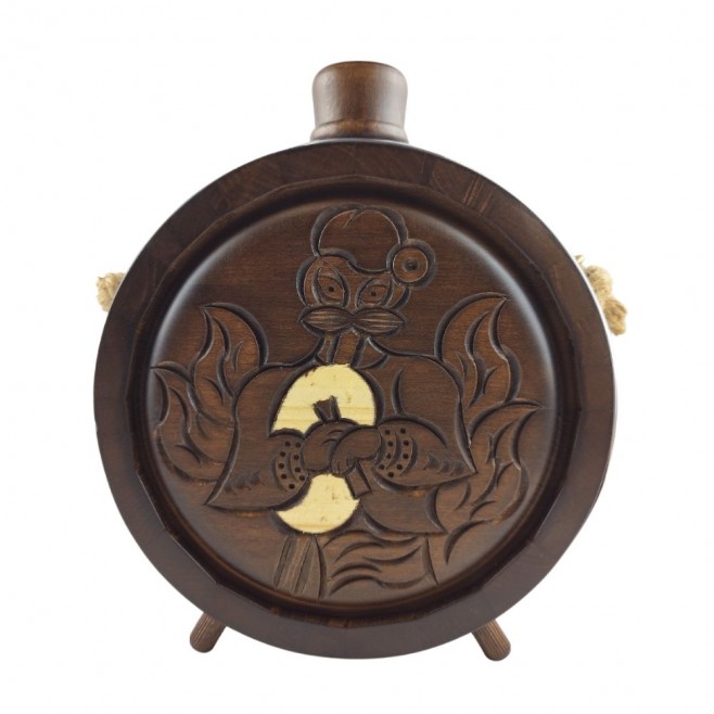 Woodcarved Vessel - Baklitsa, Piper with glass container 500 ml