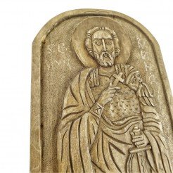 Woodcarving Icon Saint Mina oval