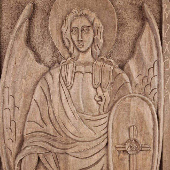 Woodcarving Icon Saint Archangel Michael