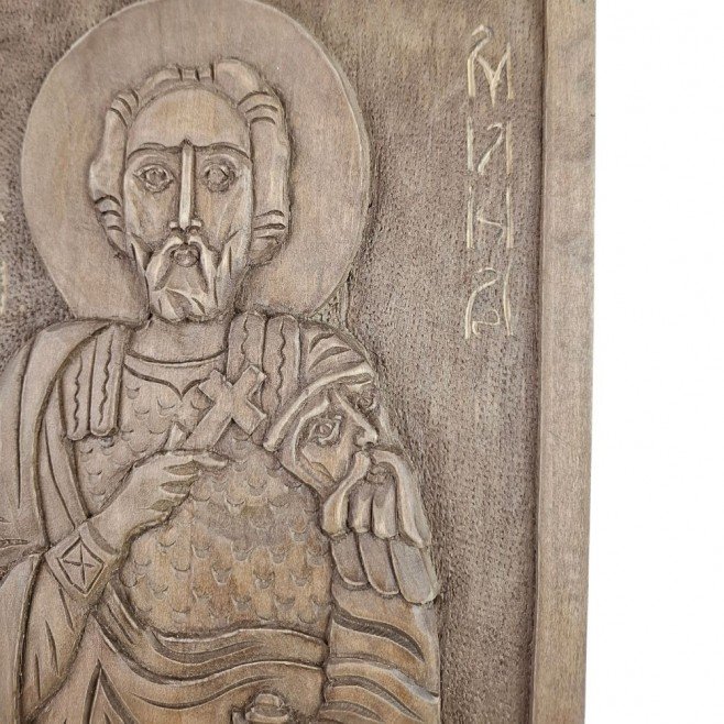 Icon Woodcarving Saint Mina