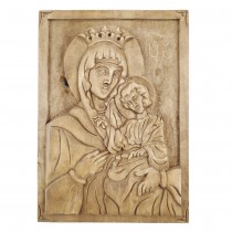 Icon Woodcarving of the Holy Mother with Jesus
