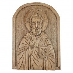 Icon Woodcarving Saint Nicholas oval