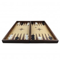 Chess and backgammon set 48, beech, screen printing