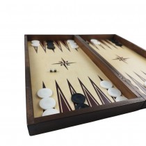 Chess and backgammon set 48, beech, screen printing