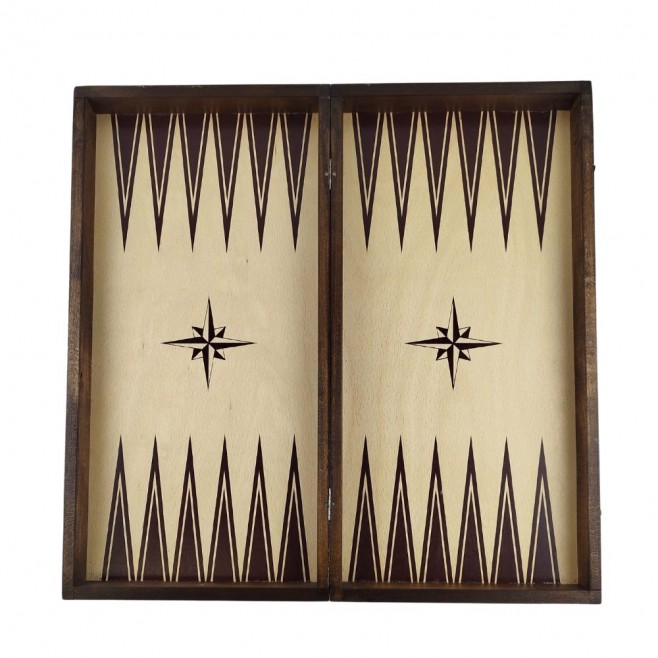 Chess and backgammon set 48, beech, screen printing