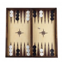 Chess and backgammon set 48, beech, screen printing