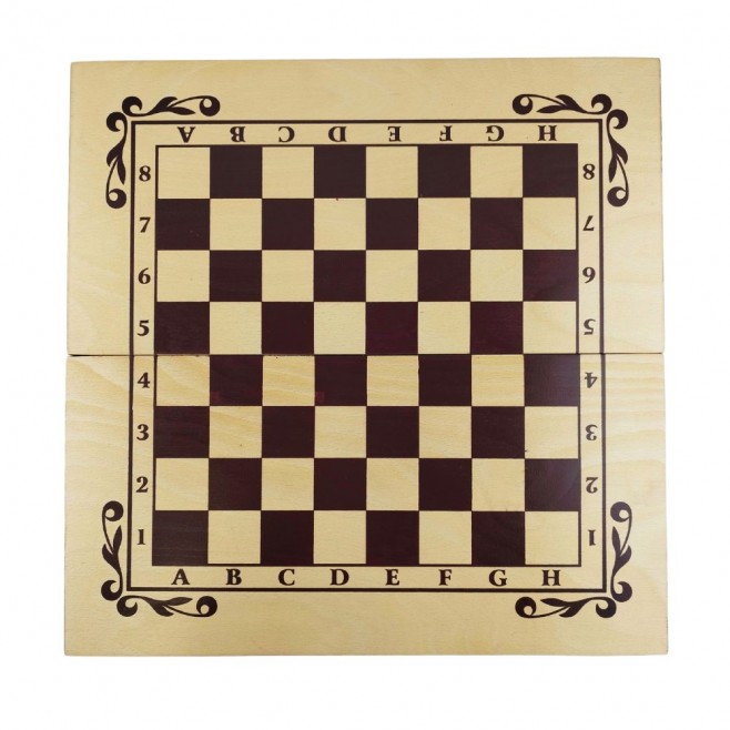Chess and backgammon set 48, beech, screen printing