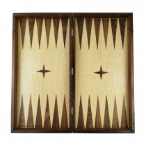 Chess and backgammon set 48 cm, natural veneer dark walnut and beech