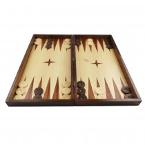 Chess and backgammon set, 48 cm, natural mahogany and beech veneer