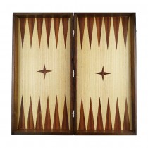 Chess and backgammon set, 48 cm, natural mahogany and beech veneer