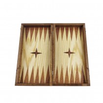 Chess and backgammon set 34 cm, natural mahogany and beech veneer