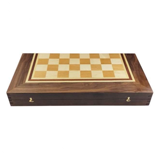 Chess and backgammon set 48 см - natural veneer with unique variations