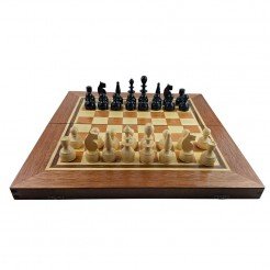 Chess and backgammon set 48 см - natural veneer with unique variations