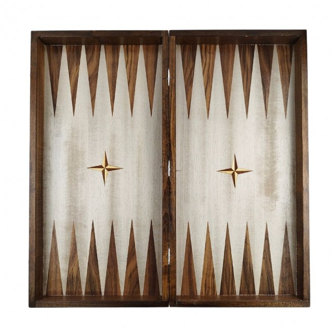 Chess and backgammon set 48 см - natural veneer with unique variations
