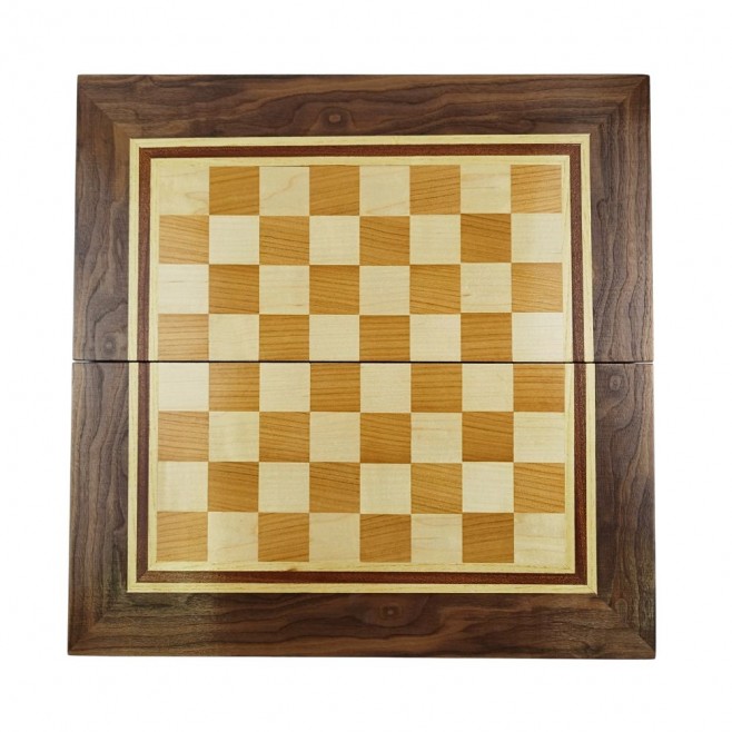 Chess and backgammon set 48 см - natural veneer with unique variations