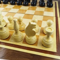 Chess and backgammon set 48 см - natural veneer with unique variations