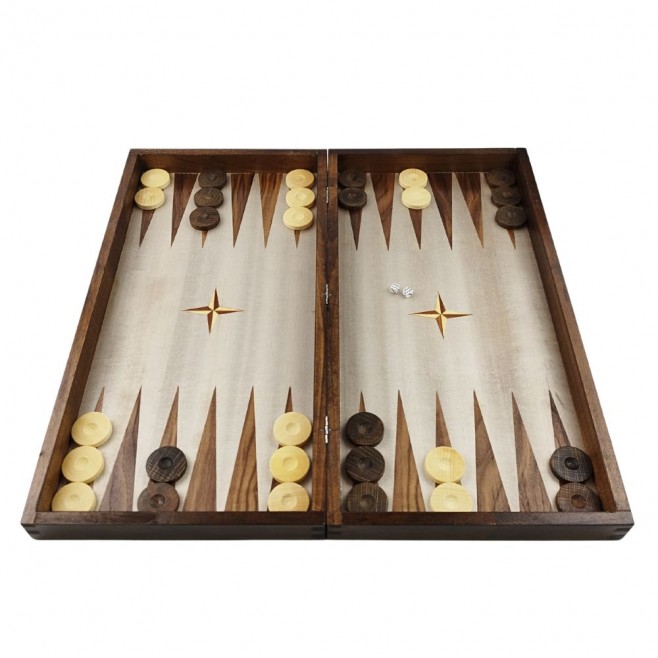 Chess and backgammon set 48 см - natural veneer with unique variations