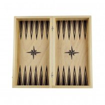 Set of chess and backgammon 34 cm- beech pyrograph
