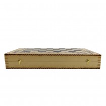 Set of chess and backgammon 34 cm- beech pyrograph