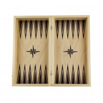 Set of chess and backgammon 34 cm- beech pyrograph