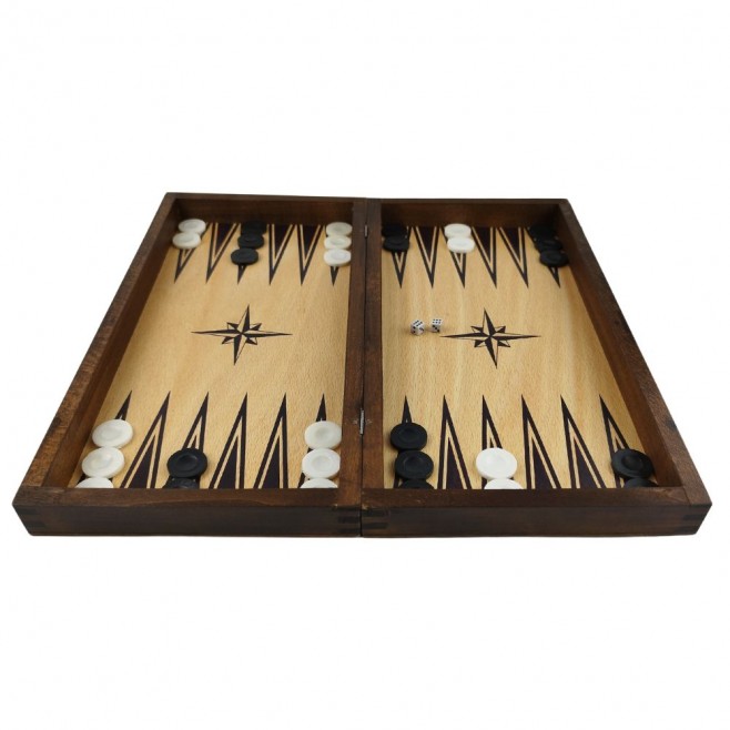 Chess and backgammon set 34 cm, beech screen printing