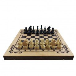 Chess and backgammon set 34 cm, beech screen printing