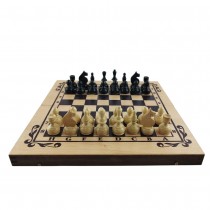 Chess and backgammon set 34 cm, beech screen printing