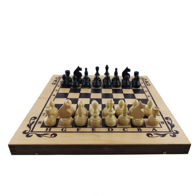 Chess and backgammon set 34 cm, beech screen printing