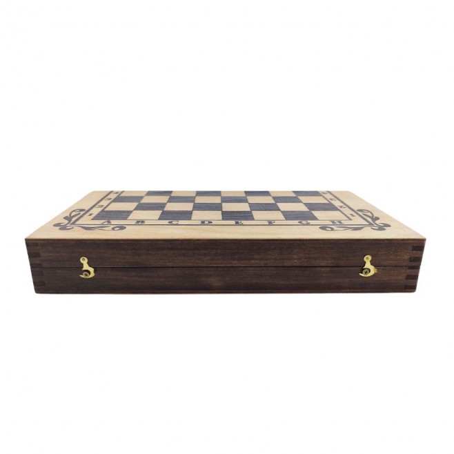 Chess and backgammon set 34 cm, beech screen printing