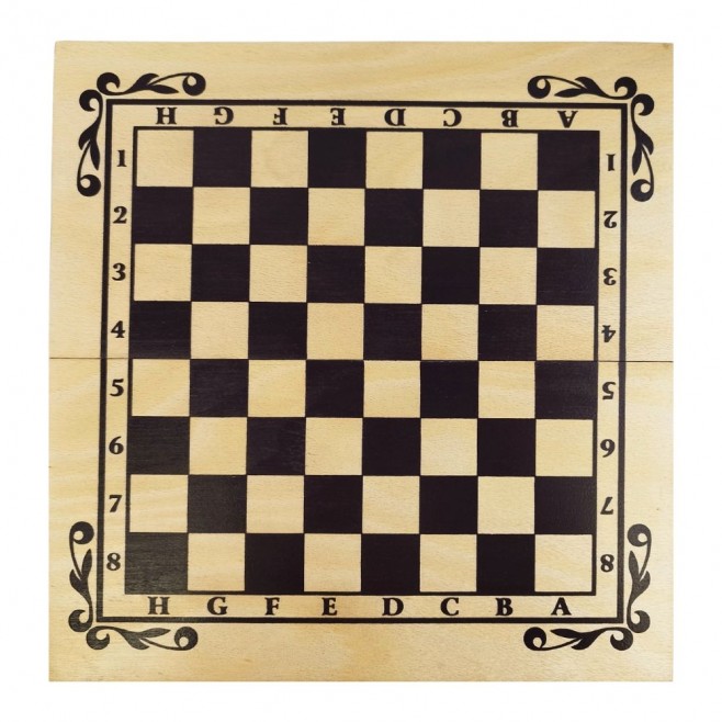 Chess and backgammon set 34 cm, beech screen printing