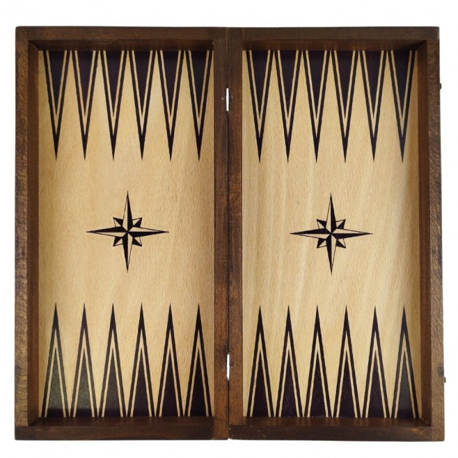 Chess and backgammon set 34 cm, beech screen printing